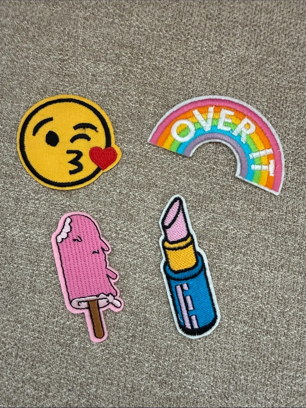 Multicolor Emoji Iron On Patch Pack